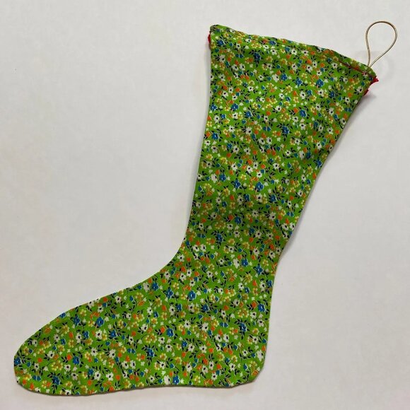 Christmas Stocking with Dolly Face Holiday Decor Xmas Vintage Handmade - Picture 5 of 5